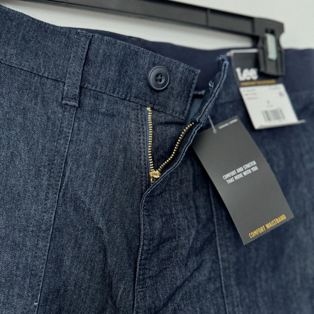 Lee Denim Short Mid Rise Women 8 Indigo Comfort Waistband